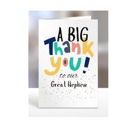 A big thank you our Great Nephew, Card for Men, Women, Presents for Christmas, Female, Male, Him, Her, Thankyou, Greetings cards, A5-262_128