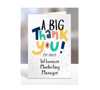 A big thank you our Influencer Marketing Manager, Card for Men, Women, Presents for Christmas, Female, Male, Him, Her, Thankyou, Greetings cards, A5-263b_113
