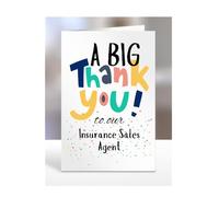 A big thank you our Insurance Sales Agent, Card for Men, Women, Presents for Christmas, Female, Male, Him, Her, Thankyou, Greetings cards, A5-263b_125
