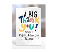 A big thank you our Physical Education Teacher, Card for Men, Women, Presents for Christmas, Female, Male, Him, Her, Thankyou, Greetings cards, A5-263c_18