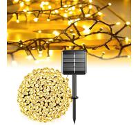 A.bigwhale Solar Fairy Lights Outdoor Weatherproof 12 m 100 LED Fairy Lights Warm White Solar Fairy Lights Outdoor 8 Modes for Garden, Balcony, Wedding, Patio, Christmas, Party Decoration