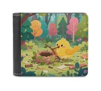 A Bird Building A Nest Bifold Wallet for Men & Women,Small Wallets Secure And Durable,Front Pocket Wallet for Gift