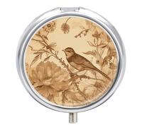A Bird in The Field Pill Case Pill Box with 3 Compartments