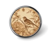 A Bird in The Field Round Aluminum Alloy Pin Badge Lapel Pin