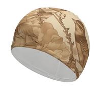 A Bird in The Field Swim Cap for Adult, Elastic Fabric Swimming Cap, Comfortable Bathing Cap for Long & Short Hair