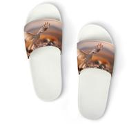 A Bird Landing on The Ground PVC Anti-Skid Home Slippers | Slides Shower Shoes House Bathroom Slippers for Women Men