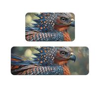 A Bird With Strange Feathers Rug Cushioned Kitchen Rugs Sets Of 2 Comfort Standing Mat For Home Decor Sink,Kitchen Mats For Floor Non Slip Washable ，Laundr 17"X47"+17"X30"