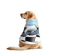 A Bird with Surrealistic Chessboard Background Dog Shirt Vest Dog Clothes- Breathable Cooling for Big Dogs, Sun Protection Comfort Wear for Golden Retriever, Husky, Alaska Outdoor Activities 3X-Large