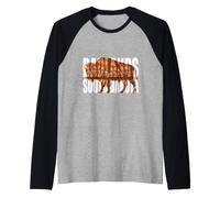 A Bison in Badlands South Dakota Colorful Rock Formations Raglan Baseball Tee
