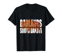 A Bison in Badlands South Dakota Colorful Rock Formations Value Graphic T-Shirt, Men, Black, M