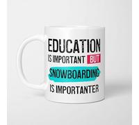A Bit of Banter Education is Important but Snowboarding is Importanter Mug, Novelty Funny Thank You Gift, Birthday Cup