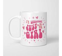 A Bit of Banter I'm Literally Just a Girl Mug, 11oz | Funny Girly Gift for Besties, Sisters and Daughters, Y2K Style Quote Present, Ceramic Coffee Cup