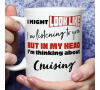 A Bit of Banter I'm Thinking About Cruising Mug, Novelty Funny Thank You Gift, Birthday Cup
