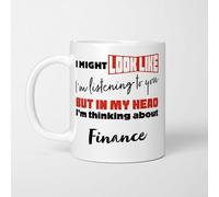 A Bit of Banter I'm Thinking About Finance Mug, Novelty Funny Thank You Gift, Birthday Cup