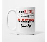 A Bit of Banter I'm Thinking About Fine Art Mug, 15oz | Funny Fine Art Gift for Artists, Painters and Gallery Lovers, Art Student Present, Ceramic Coffee Cup