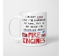 A Bit of Banter I'm Thinking About Fire Engines Mug, Firetruck Lover Gift, Emergency Firefighter Present