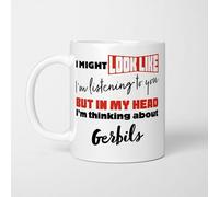 A Bit of Banter I'm Thinking About Gerbils Mug, Novelty Funny Thank You Gift, Birthday Cup