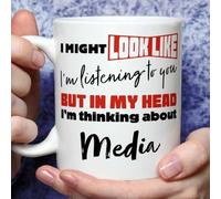 A Bit of Banter I'm Thinking About Media Mug, Novelty Funny Thank You Gift, Birthday Cup