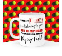 A Bit of Banter I'm Thinking About Playing Padel Mug, Novelty Funny Gift, Birthday Cup