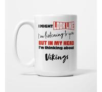 A Bit of Banter I'm Thinking About Vikings Mug, 15oz | Funny Viking Gift for Viking History Fans and Norse Mythology Lovers, History Present, Ceramic Coffee Cup