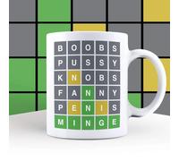 A Bit of Banter Rude Wordle Game Swear Words Mug, Novelty Funny Thank You Gift, Birthday Cup