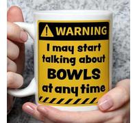 A Bit of Banter Warning! I May Start Talking About Bowls at Any Time Mug, Novelty Funny Thank You Gift, Birthday Cup