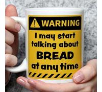 A Bit of Banter Warning! I May Start Talking About Bread at Any Time Mug, Novelty Funny Thank You Gift, Birthday Cup