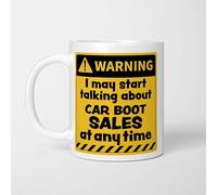 A Bit of Banter Warning I May Start Talking About Car Boot Sales Mug, 11oz | Funny Car Boot Sale Gift for Bargain Hunters, Thrifting and Flea Market Present, Ceramic Coffee Cup