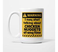 A Bit of Banter Warning I May Start Talking About Chicken Nuggets Mug, 15oz | Funny Chicken Nugget Gift for Nugget Lovers and Fast Food Fans, Foodie Present, Ceramic Coffee Cup