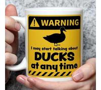 A Bit of Banter Warning! I May Start Talking About Ducks at Any Time Mug, Novelty Funny Thank You Gift, Birthday Cup