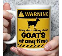 A Bit of Banter Warning! I May Start Talking About Goats at Any Time Mug, Novelty Funny Thank You Gift, Birthday Cup