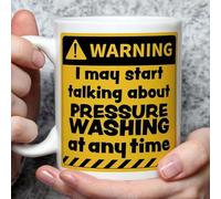 A Bit of Banter Warning! I May Start Talking About Pressure Washing at Any Time Mug, Novelty Funny Thank You Gift, Birthday Cup