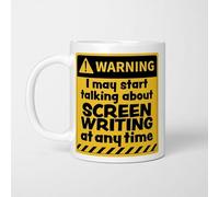 A Bit of Banter Warning! I May Start Talking About Screenwriting at Any Time Mug, Novelty Funny Thank You Gift, Birthday Cup