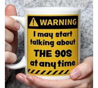 A Bit of Banter Warning! I May Start Talking About The 90s at Any Time Mug, Novelty Funny Thank You Gift, Birthday Cup