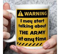 A Bit of Banter Warning! I May Start Talking About The Army at Any Time Mug, Novelty Funny Thank You Gift, Birthday Cup