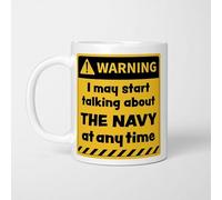 A Bit of Banter Warning! I May Start Talking About The Navy at Any Time Mug, Novelty Funny Thank You Gift, Birthday Cup