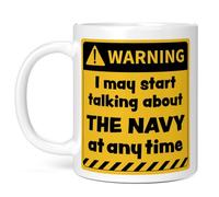 A Bit of Banter Warning I May Start Talking About The Navy Mug, 11oz | Funny Navy Gift for Sailors, Royal Navy Veterans and Serving Personnel, Naval Leaving Present, Ceramic Coffee Cup