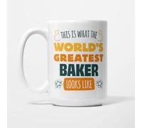 A Bit of Banter World's Greatest Baker Mug, 15oz | Funny Baker Gift for Home Bakers and Cake Makers, Baking Present, Ceramic Coffee Cup