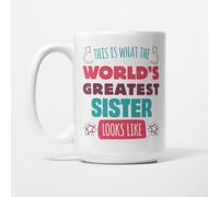 A Bit of Banter World's Greatest Sister Mug, 15oz | Funny Sister Gift for Sisters Big and Little, Birthday Present from Brother or Sibling, Ceramic Coffee Cup