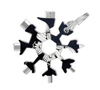 A Black And White Butterfly 19-in-1 Snowflake Multi Tool, Stainless Steel Metal Snowflake Multitool with Keychain, Compact & Portable Tools for Outdoor Camping Survival Daily Use Gift for Men