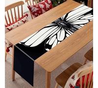 A Black and White Butterfly Linen Table Runner-70.87*12.99 Inch,This Decorative Table Runner is Wrinkle Resistant Table Mat. Embroidered Table Runners As Kitchen Dining and Coffee Tables.