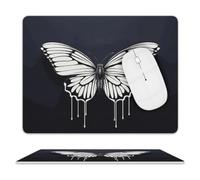 A Black and White Butterfly Mouse Pad Mouse Mat 10 X 8 Inch
