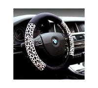 (A black and white leopard print, default) New winter leopard print anti-slip steering wheel cover car steering wheel cover car handle cover fashionable universal