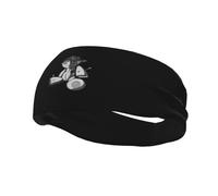 A Black and White Voodoo Doll Wearing A Backward Facing Hat Headbands Men Women Non Slip Wicking Sports Sweatband for Gym Basketball Yoga Hairbands