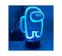 (A-Black Base, 16 Color with Remot) Impostor Night Light Among Us 3D Illusion LED Bedside Lamp Xmas Gift Home Decor