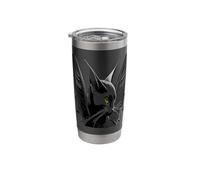 A Black Bat Cat with Large Ears and Wings in A Gothic Style Stainless Steel Insulated Tumbler