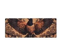 A Black Bird Spreading Its Wings Mouse Pad In Big Extended Non-Slip Rubber Base Mousepad With Stitched Edges Gaming Pc Desktop Large Mouse Pad 11.8x31.5