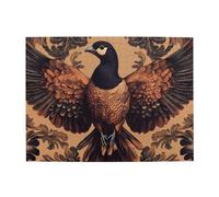 A Black Bird Spreading Its Wings Wooden Puzzle 500 Piece Jigsaw Puzzle For Adults Challenging Puzzle For Game Size 15"X20.4"