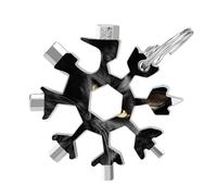 A Black Cat on A Black Background 19-in-1 Snowflake Multi Tool, Stainless Steel Metal Snowflake Multitool with Keychain, Compact & Portable Tools for Outdoor Camping Survival Daily Use Gift for Men