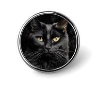 A Black Cat on A Black Background Blank Round Badges Round Badge DIY Pin Back Buttons Clear Button Pins for Craft Projects Badge Making Accessories